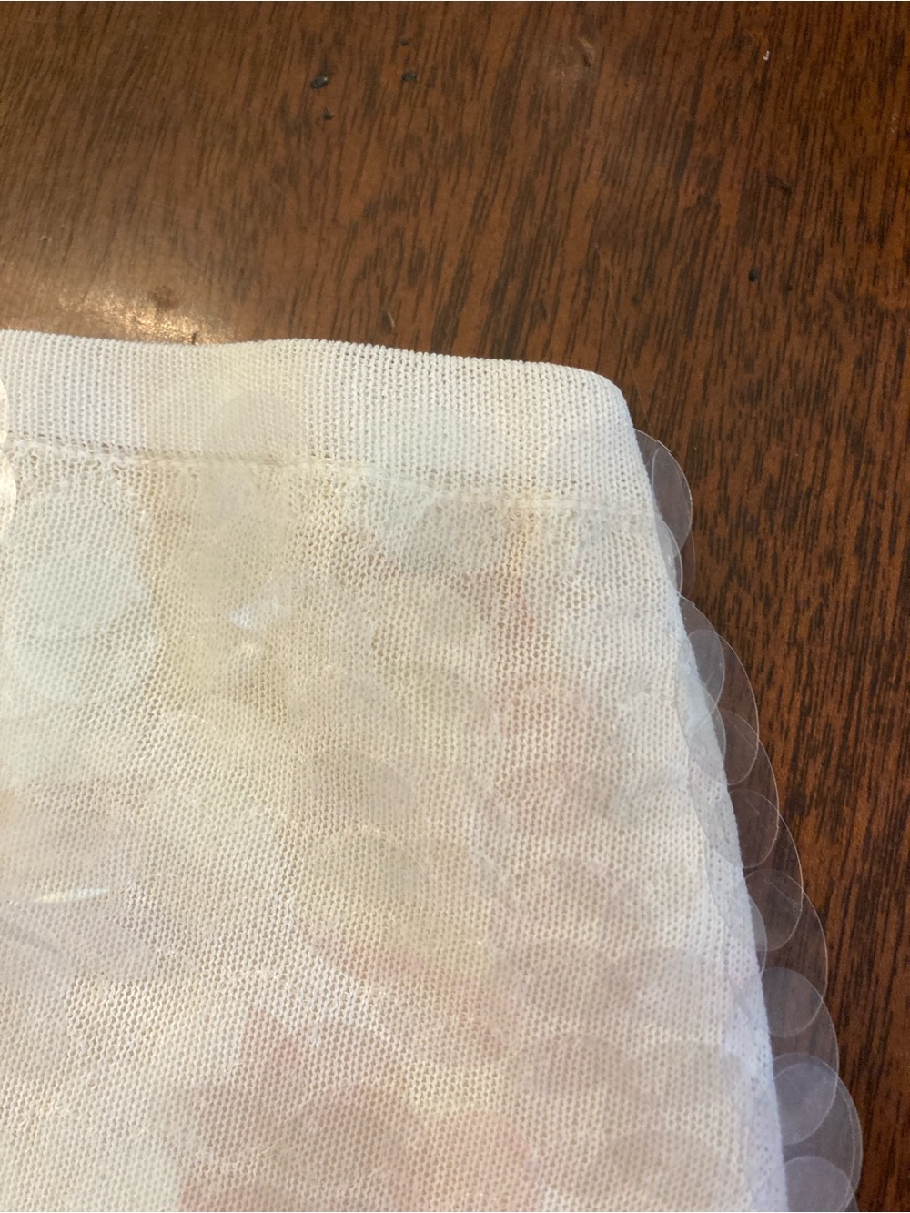 ZARA Cream White Clear Sequin Knit Mini Skirt NWT - Picture 3 of 8